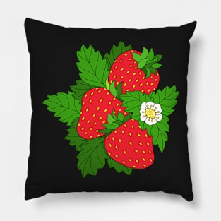 Ripe juicy strawberries Pillow