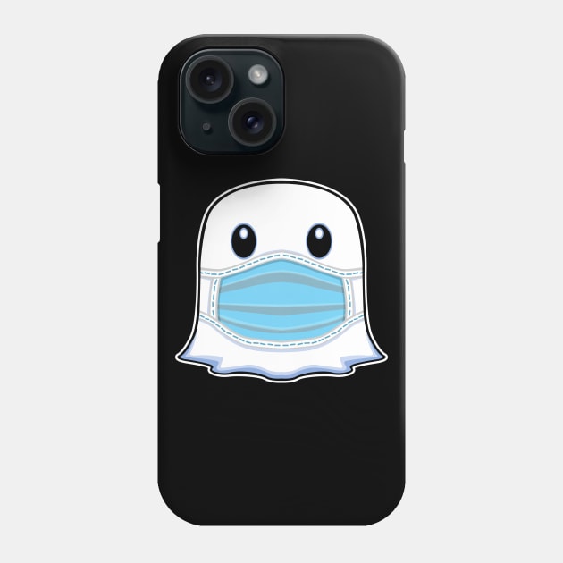 Ghost Halloween with Mask Phone Case by Prescillian Art