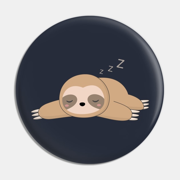 Kawaii Lazy Sloth T-Shirt Pin by happinessinatee