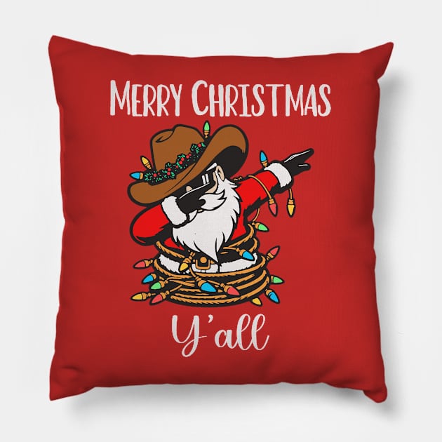 Merry Christmas Y'all Pillow by Etopix