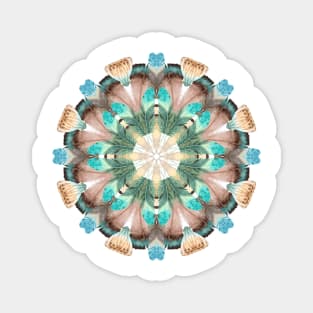 Intricate Feather Kaleidoscope Pattern Magnet