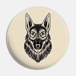 German Shepherd B/W line Pin