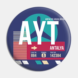 Antalya, Turkey (AYT) Airport Code Baggage Tag Pin