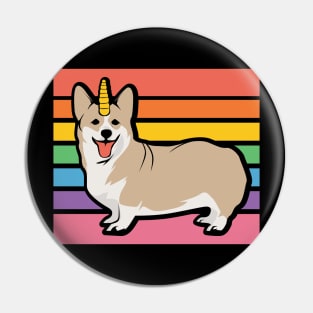 Rainbow Corgi Unicorn Pin