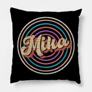 vintage circle line color Mika Pillow