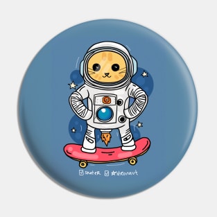 Cute Astronaut and Skater Cat Pin