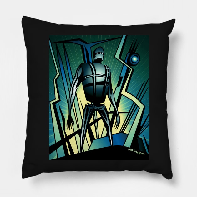 The Robot 01 Pillow by RickLucey