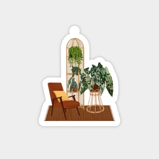 Bohemian Interior With Plants 3 Magnet