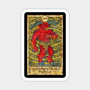 Ten Of Pentacles. Minor Arcana Tarot Card Design. Magnet