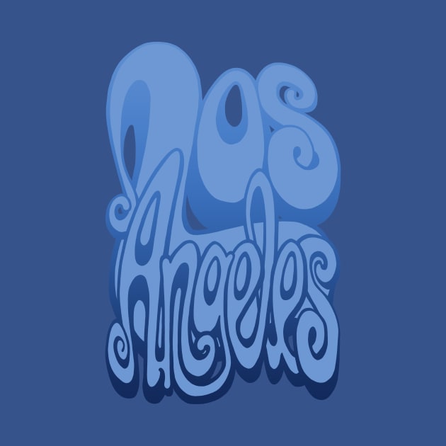 Los Angeles lettering art - baby blue by BigNoseArt