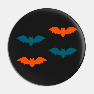 Bats Tile (Blue and Orange) Pin