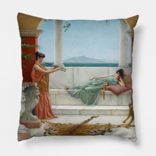 The Sweet Siesta Of A Summer Day by John William Godward Pillow