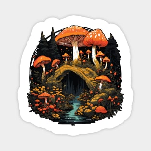 Vintage Mushroom Retro Mushroom Foragers Magnet