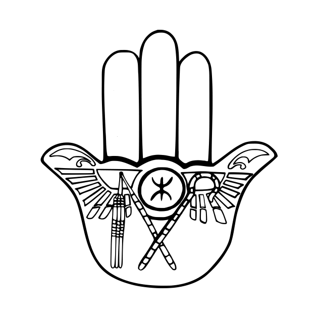 Cool Amazigh Berber Khamsa Hand Design by Milaino by Milaino