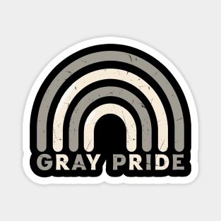 Gray Pride Retro Rainbow Deign Magnet