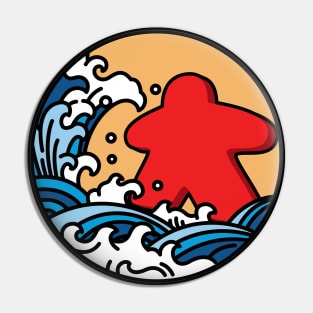 Kanagawa Wave Meeple Board Game Pin