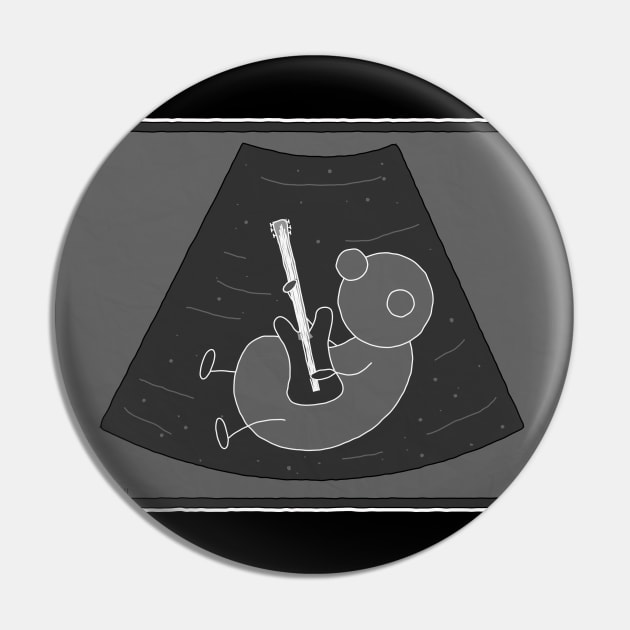 Embryo Playing Guitar - Ultrasound Pin by RyanJGillComics