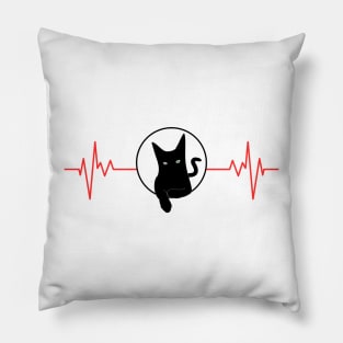 My heart beats for Black Cats Pillow