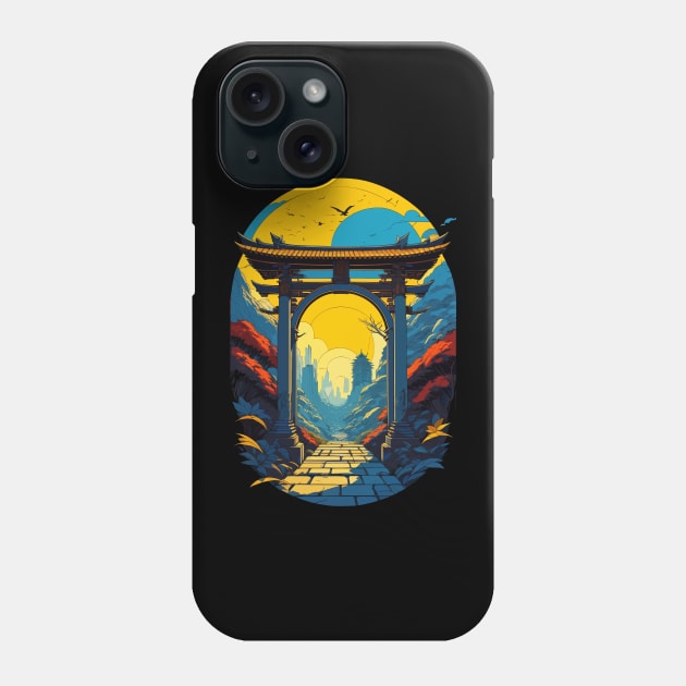 Colorful Japanese Gate Back Print Phone Case by DeathAnarchy