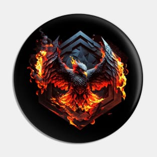 Phoenix in a Hexagon Pin