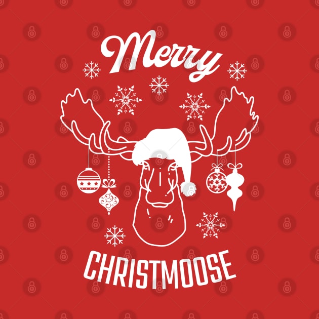 Merry Christmoose, Funny Christmas Moose Pun, Christmas Pyjama Design by Coralgb