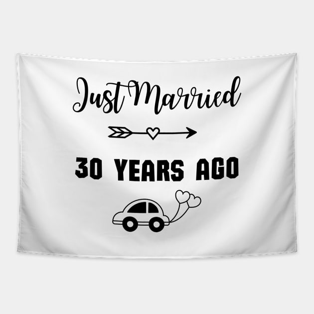 Just Married 30 Years Ago - Wedding anniversary Tapestry by Rubi16