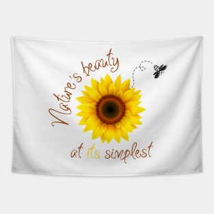 Simple Beauty - Bee on a Sunflower Tapestry