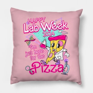 Retro Lab Week 2024, I'm Just Here For The Pizza, Medical Lab Tech, Medical Assistant, Lab Week Group Team Pillow