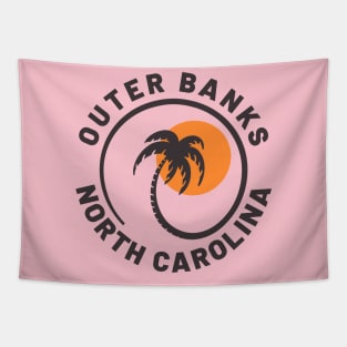 Retro Twisted Palm Tree Outer Banks Tapestry