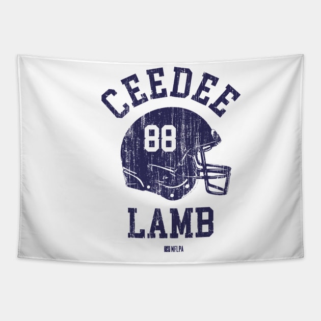 CeeDee Lamb Dallas Helmet Font Tapestry by TodosRigatSot