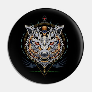 Wolf mecha illustration Pin