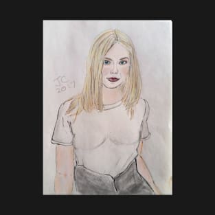 Elle Fanning Watercolor T-Shirt