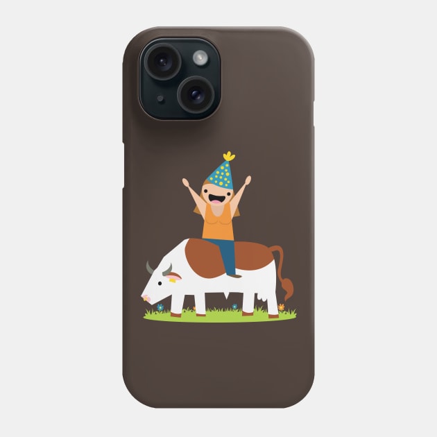 Happy Bull Phone Case by AnNuttin