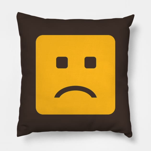 Minimal sad Emoji Pillow by sungraphica