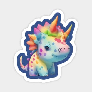 Cute Triceratops Polkadot Magnet