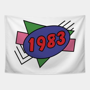 Year 1983 Retro 80s Graphic Tapestry