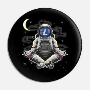 Astronaut Yoga Litecoin Lite Coin LTC To The Moon Crypto Token Cryptocurrency Wallet Birthday Gift For Men Women Kids Pin