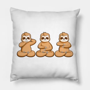 Three sloths at reiki Pillow