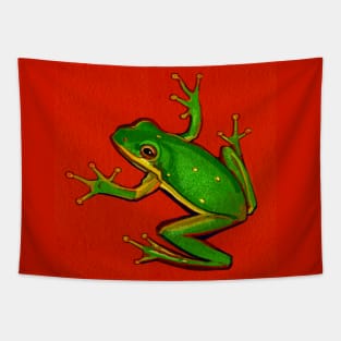 Green Tree Frog Tapestry