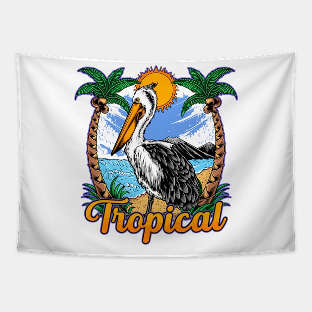 Tropical vibes Tapestry by phsycartwork
