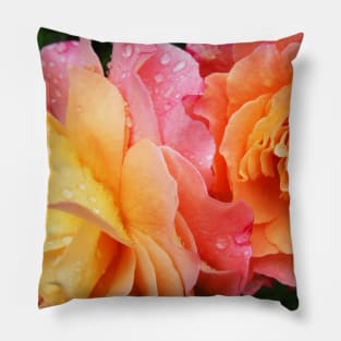 Pink Roses In A Transparent Circle Pillow