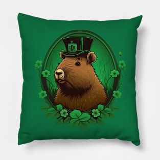 Capybara St. Patrick's Day Pillow