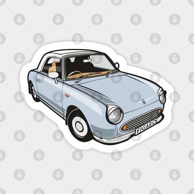 Nissan Figaro Pale Aqua Magnet by Jamie Lee Art