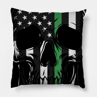 Border Patrol Military Thin Green Line Pillow