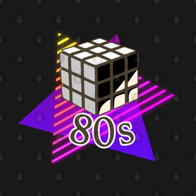 Retro 80s rubiks cube by DAZu