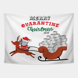 Merry Quarantine Christmas 2020 Toilet Paper Sleigh Tapestry