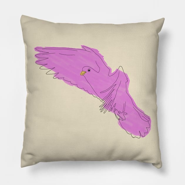 Paint Bird Outline Pillow by shellysom91