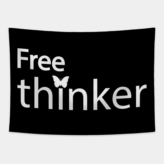 Free thinker artistic text design Tapestry by BL4CK&WH1TE 