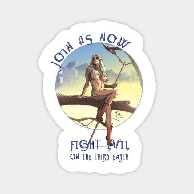 Fight Evil Magnet by Hellustrations