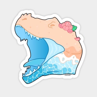 Beach T-rex Magnet